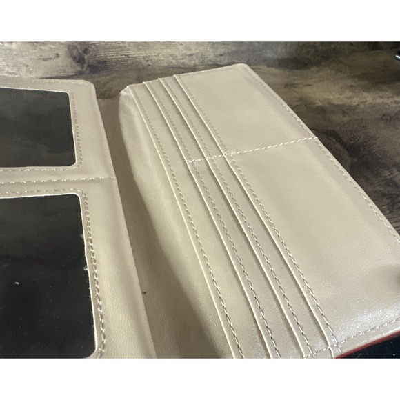 Rare Michael Kors Red Multi Pocket Clamp Close Wristlet Wallet Fast Shipping - Picture 11 of 13